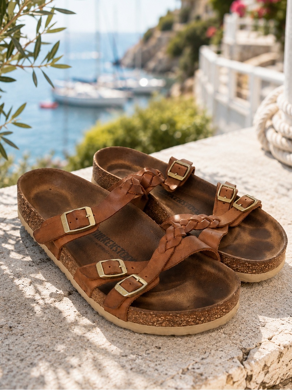 Birkenstock Daloa Brown Leather Braided Strap Sandals Women's 10–10.5 EU 41